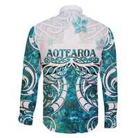 New Zealand Aotearoa Kia Ora Family Matching Tank Maxi Dress and Hawaiian Shirt Paua Shell Maori Silver Fern LT05 - Polynesian Pride
