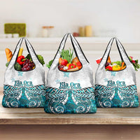 New Zealand Aotearoa Kia Ora Grocery Bag Paua Shell Maori Silver Fern