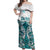 New Zealand Aotearoa Kia Ora Off Shoulder Maxi Dress Paua Shell Maori Silver Fern LT05 Women Turquoise - Polynesian Pride