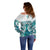 New Zealand Aotearoa Kia Ora Off Shoulder Sweater Paua Shell Maori Silver Fern LT05 - Polynesian Pride