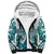 New Zealand Aotearoa Kia Ora Sherpa Hoodie Paua Shell Maori Silver Fern LT05 Unisex Turquoise - Polynesian Pride