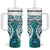 New Zealand Aotearoa Kia Ora Tumbler With Handle Paua Shell Maori Silver Fern