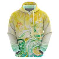 Personalised Cook Islands Kia Orana Hoodie Polynesian Turtle With Circle Stars LT05 - Polynesian Pride