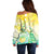 Personalised Cook Islands Kia Orana Off Shoulder Sweater Polynesian Turtle With Circle Stars LT05 - Polynesian Pride