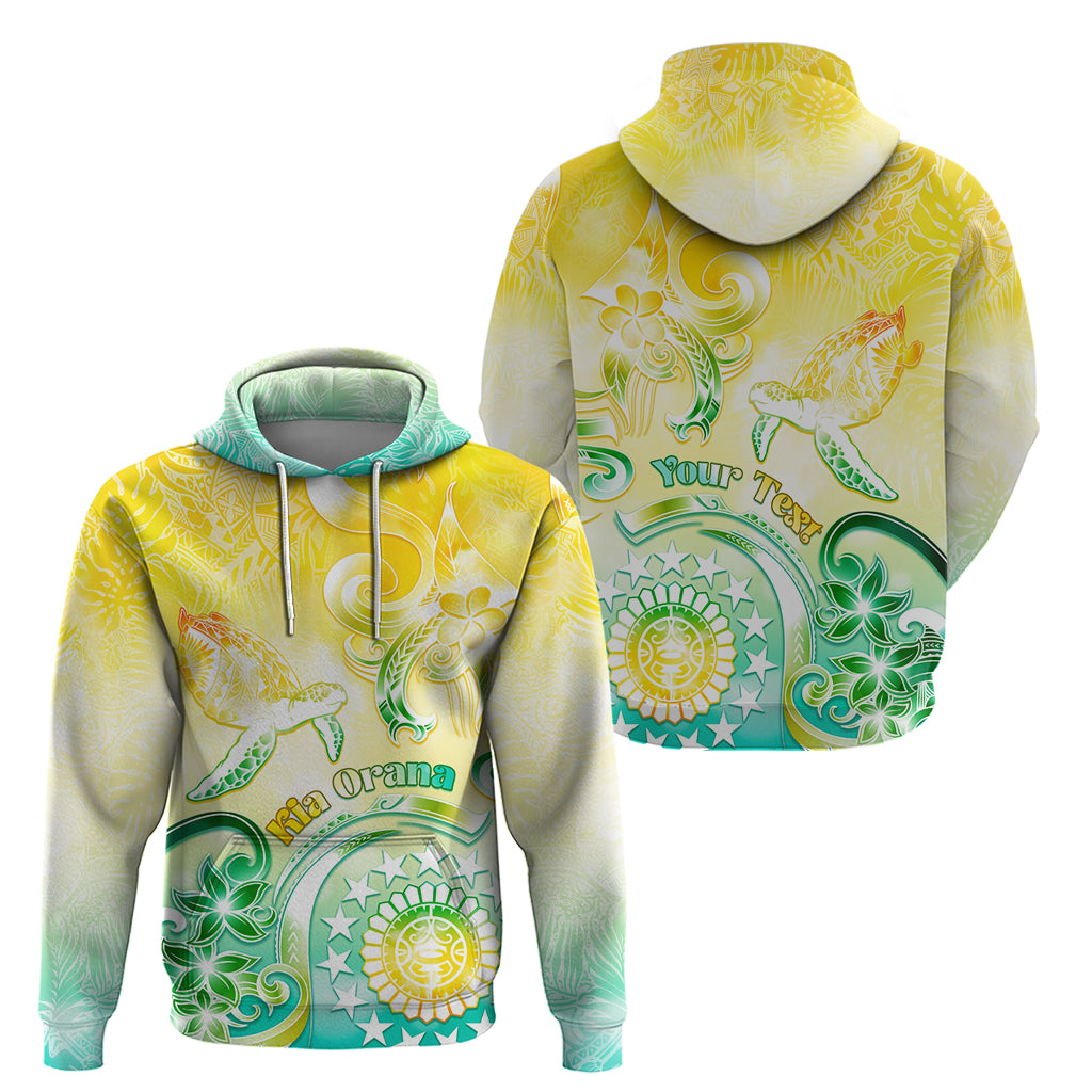 Personalised Cook Islands Kia Orana Zip Hoodie Polynesian Turtle With Circle Stars LT05 - Polynesian Pride