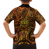 New Zealand Tamanuitera The Sun Family Matching Long Sleeve Bodycon Dress and Hawaiian Shirt Maori Pattern LT05 - Polynesian Pride