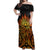 New Zealand Tamanuitera The Sun Off Shoulder Maxi Dress Maori Pattern