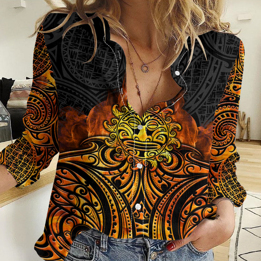 New Zealand Tamanuitera The Sun Women Casual Shirt Maori Pattern