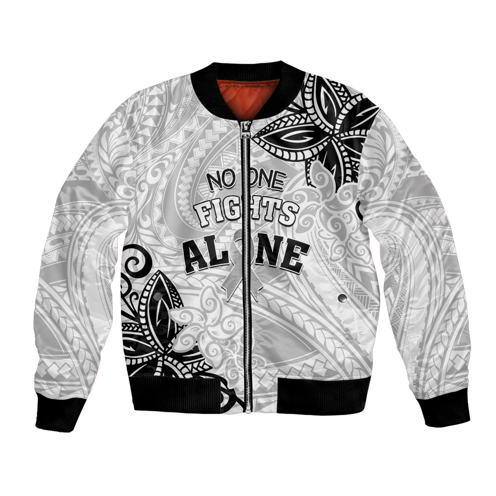 Personalised Polynesia Brain Cancer Bomber Jacket No One Fights Alone
