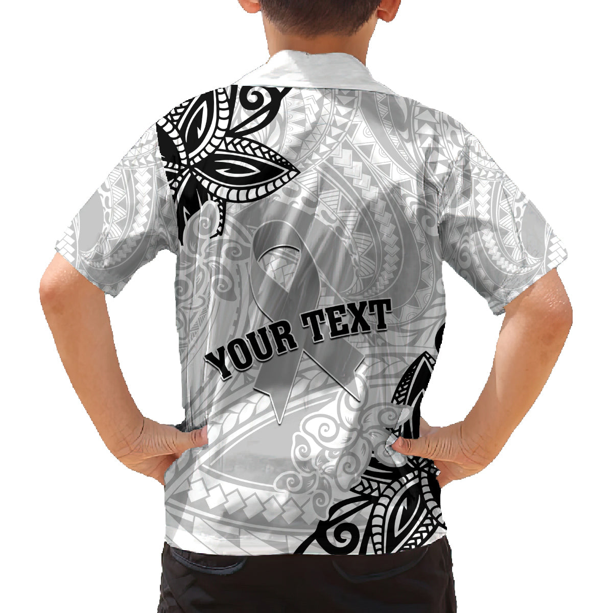 Personalised Polynesia Brain Cancer Family Matching Summer Maxi Dress and Hawaiian Shirt No One Fights Alone LT05 - Polynesian Pride