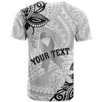 Personalised Polynesia Brain Cancer T Shirt No One Fights Alone