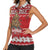 Personalised New Zealand Christmas In July Women Sleeveless Polo Shirt Maori Kiwi Xmas Tree - Red