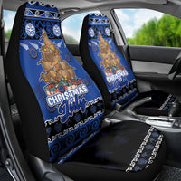 New Zealand July Christmas Car Seat Cover Maori Kiwi Xmas Tree - Blue