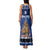 Personalised New Zealand July Christmas Family Matching Tank Maxi Dress and Hawaiian Shirt Maori Kiwi Xmas Tree - Blue