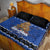 New Zealand July Christmas Quilt Bed Set Maori Kiwi Xmas Tree - Blue
