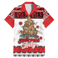 Personalised New Zealand July Christmas Family Matching Mermaid Dress and Hawaiian Shirt Maori Kiwi Xmas Tree - White