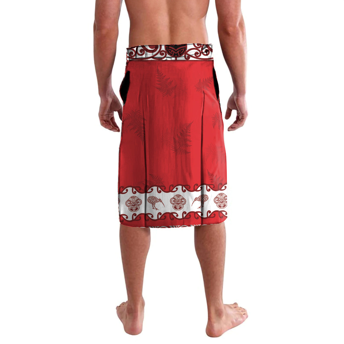 Personalised New Zealand July Christmas Lavalava Maori Kiwi Xmas Tree - White