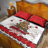 New Zealand July Christmas Quilt Bed Set Maori Kiwi Xmas Tree - White