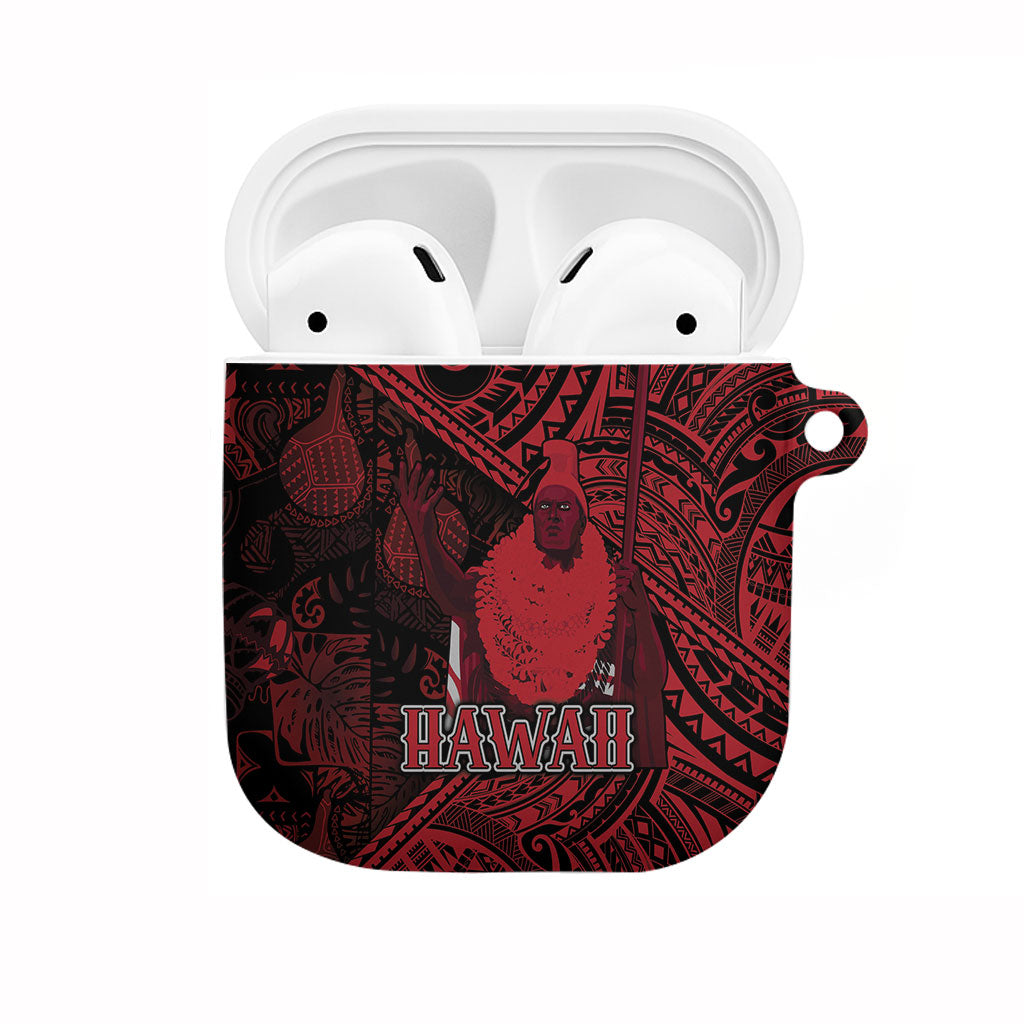 Hawaii King Kamehameha AirPods Case With Hawaiian Ipu Motifs Red Version