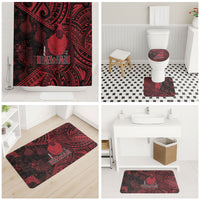 Hawaii King Kamehameha Bathroom Set With Hawaiian Ipu Motifs Red Version LT05 - Polynesian Pride