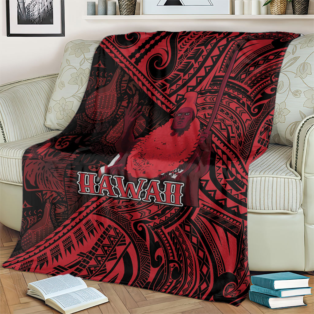 Hawaii King Kamehameha Blanket With Hawaiian Ipu Motifs Red Version LT05 - Polynesian Pride