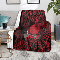 Hawaii King Kamehameha Blanket With Hawaiian Ipu Motifs Red Version LT05 - Polynesian Pride