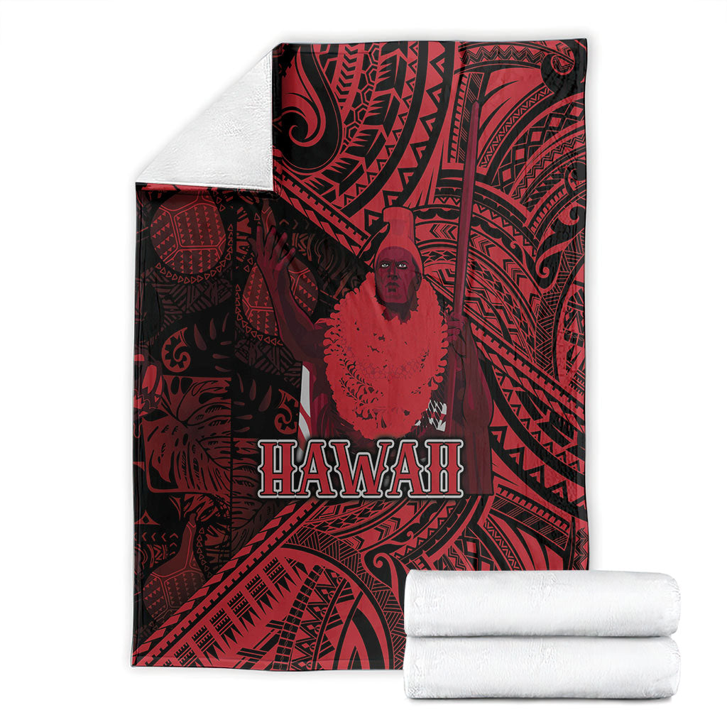 Hawaii King Kamehameha Blanket With Hawaiian Ipu Motifs Red Version LT05 - Polynesian Pride