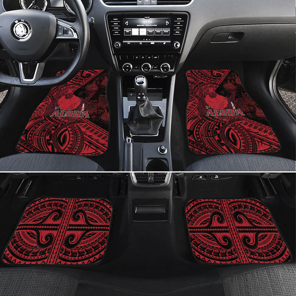 Hawaii King Kamehameha Car Mats With Hawaiian Ipu Motifs Red Version