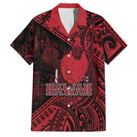 Hawaii King Kamehameha Family Matching Mermaid Dress and Hawaiian Shirt With Hawaiian Ipu Motifs Red Version