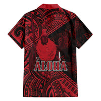 Hawaii King Kamehameha Family Matching Mermaid Dress and Hawaiian Shirt With Hawaiian Ipu Motifs Red Version