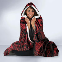Hawaii King Kamehameha Hooded Blanket With Hawaiian Ipu Motifs Red Version LT05 - Polynesian Pride