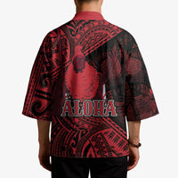 Hawaii King Kamehameha Kimono With Hawaiian Ipu Motifs Red Version LT05 - Polynesian Pride