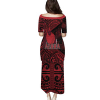 Hawaii King Kamehameha Puletasi With Hawaiian Ipu Motifs Red Version LT05 - Polynesian Pride