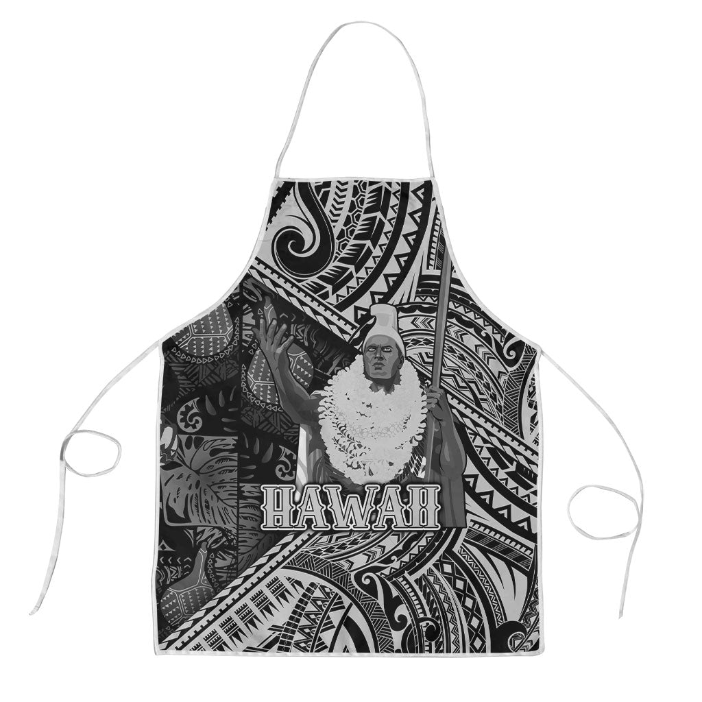 Hawaii King Kamehameha Apron With Hawaiian Ipu Motifs Black Version