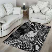 Hawaii King Kamehameha Area Rug With Hawaiian Ipu Motifs Black Version LT05 - Polynesian Pride