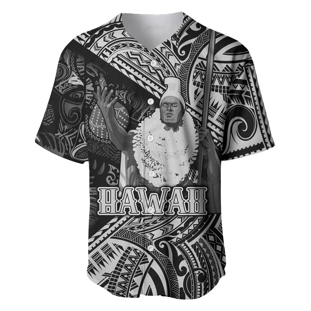 Hawaii King Kamehameha Baseball Jersey With Hawaiian Ipu Motifs Black Version