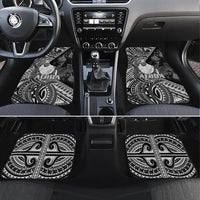 Hawaii King Kamehameha Car Mats With Hawaiian Ipu Motifs Black Version LT05 Set 4pcs Black - Polynesian Pride