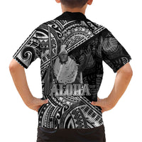 Hawaii King Kamehameha Family Matching Mermaid Dress and Hawaiian Shirt With Hawaiian Ipu Motifs Black Version LT05 - Polynesian Pride