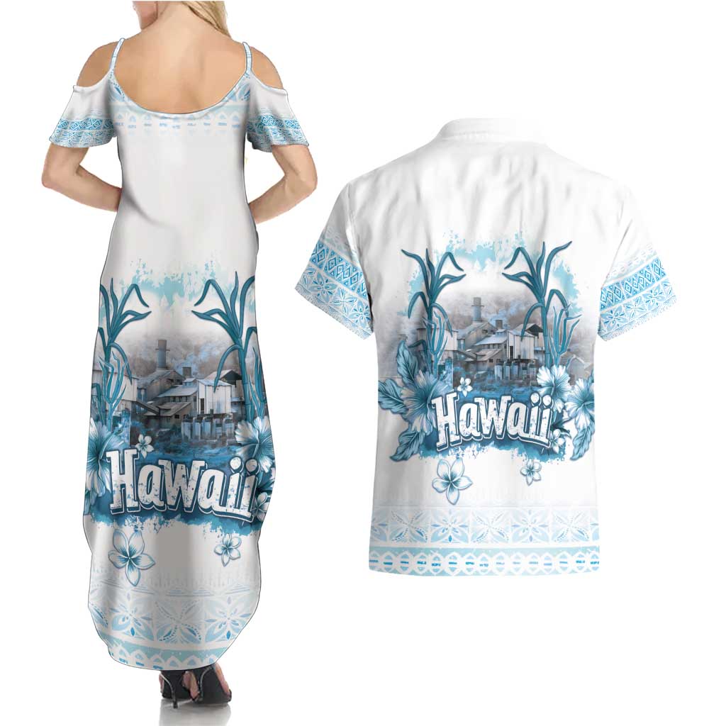 Hawaii Sugar Plantation Couples Matching Summer Maxi Dress and Hawaiian Shirt With Hawaiian Tapa Pattern LT05 - Polynesian Pride