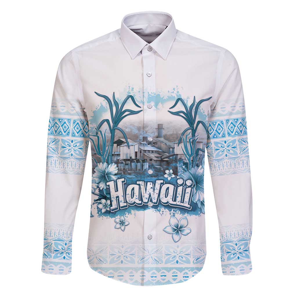 Hawaii Sugar Plantation Family Matching Mermaid Dress and Hawaiian Shirt With Hawaiian Tapa Pattern LT05 Dad's Shirt - Long Sleeve White - Polynesian Pride