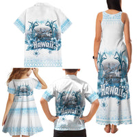 Hawaii Sugar Plantation Family Matching Tank Maxi Dress and Hawaiian Shirt With Hawaiian Tapa Pattern