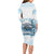 Hawaii Sugar Plantation Long Sleeve Bodycon Dress With Hawaiian Tapa Pattern