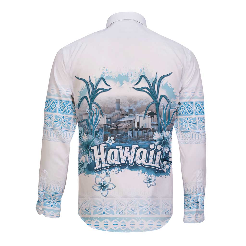 Hawaii Sugar Plantation Long Sleeve Button Shirt With Hawaiian Tapa Pattern LT05 - Polynesian Pride