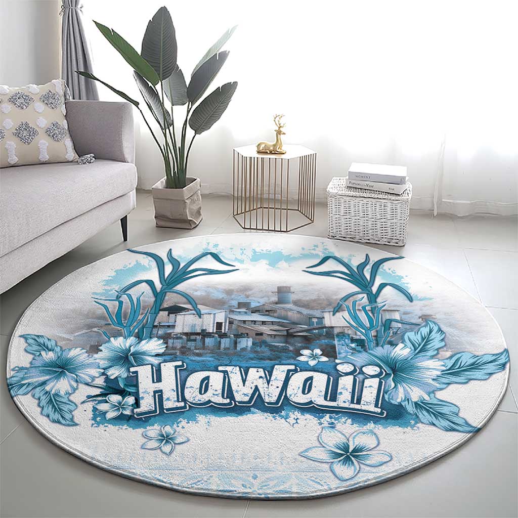 Hawaii Sugar Plantation Round Carpet With Hawaiian Tapa Pattern LT05 - Polynesian Pride