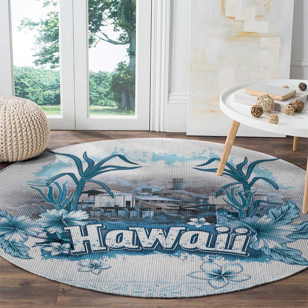 Hawaii Sugar Plantation Round Carpet With Hawaiian Tapa Pattern LT05 - Polynesian Pride