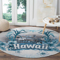 Hawaii Sugar Plantation Round Carpet With Hawaiian Tapa Pattern LT05 - Polynesian Pride