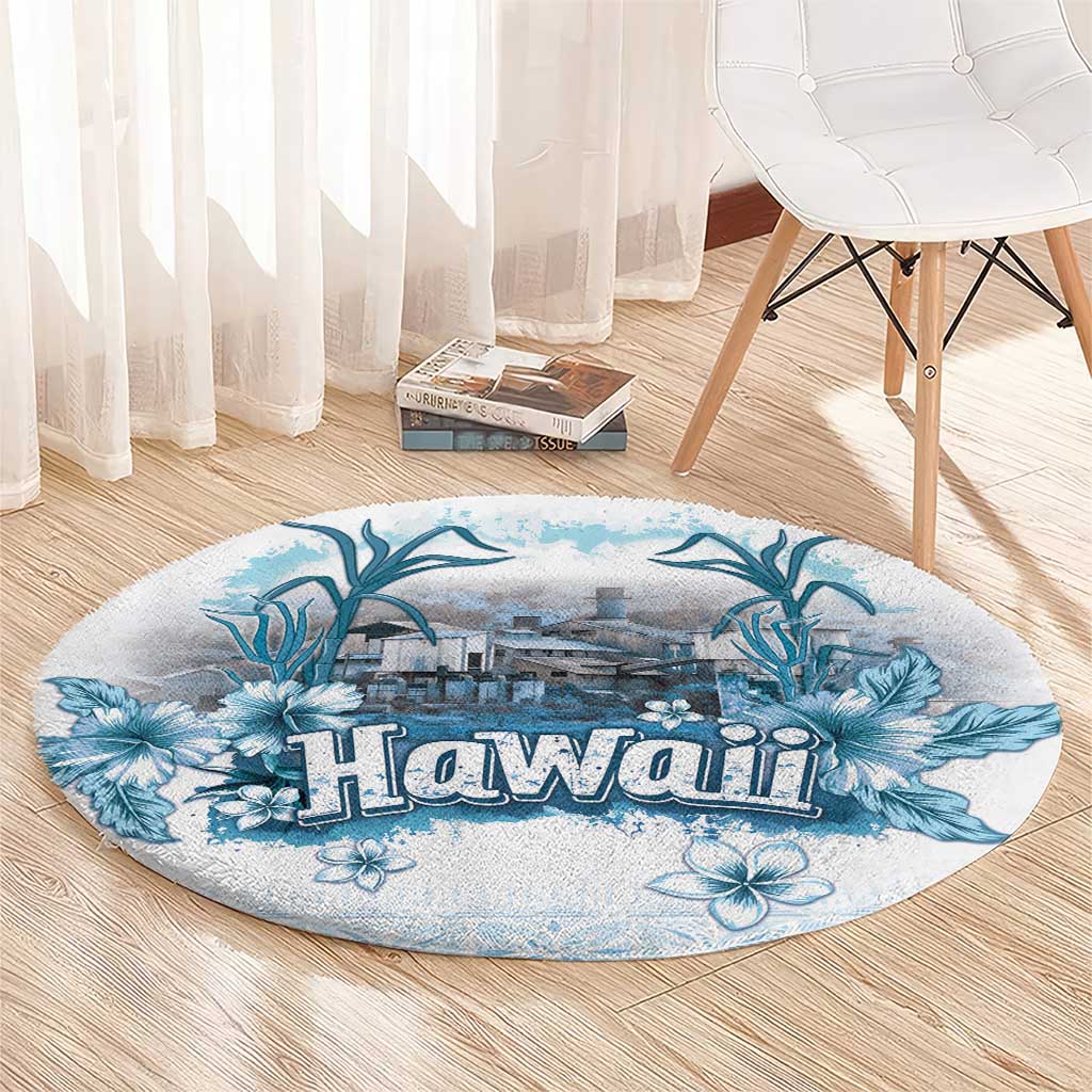 Hawaii Sugar Plantation Round Carpet With Hawaiian Tapa Pattern LT05 - Polynesian Pride