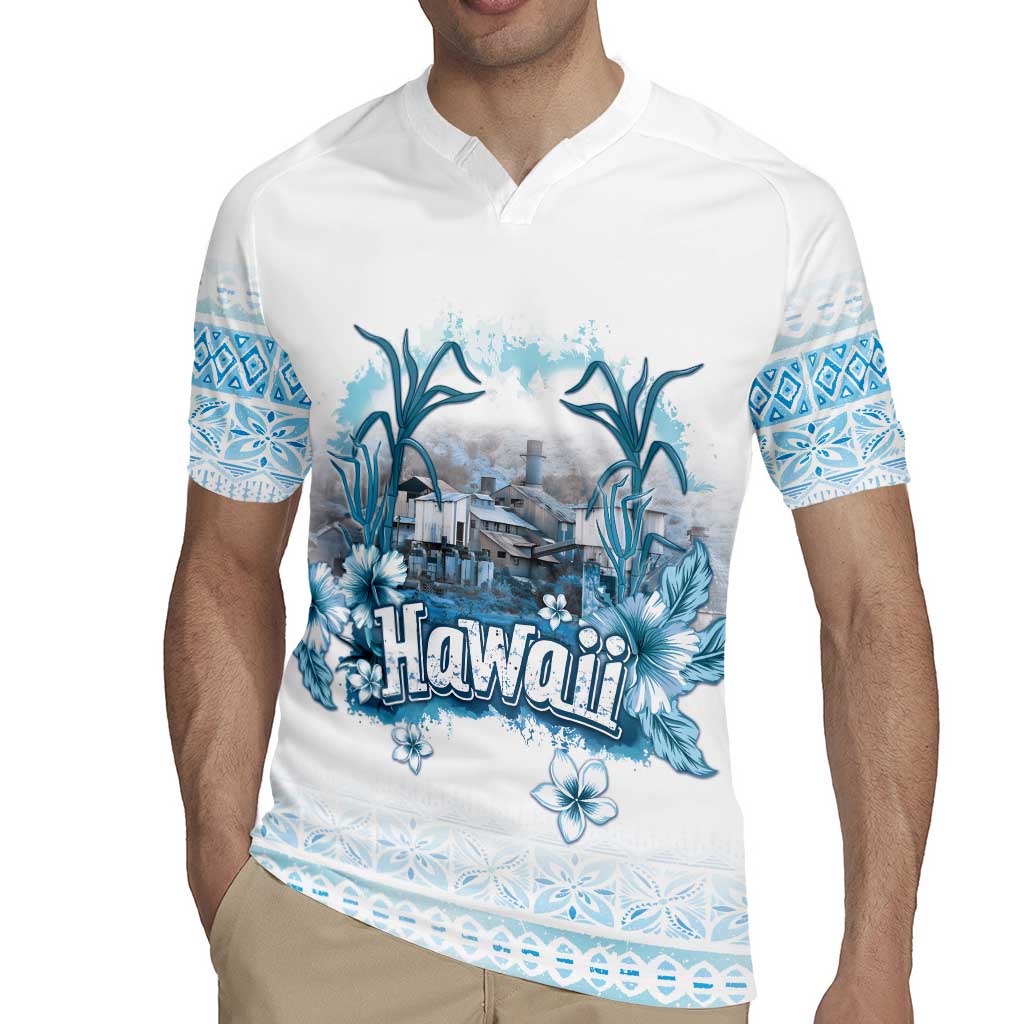 Hawaii Sugar Plantation Rugby Jersey With Hawaiian Tapa Pattern