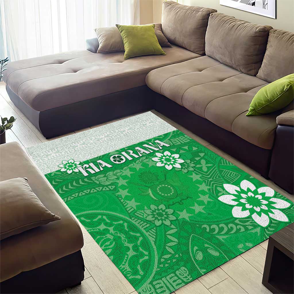 Cook Islands Maori Language Week Area Rug Pacific Tapa Pattern