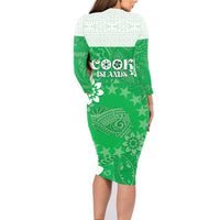 Cook Islands Maori Language Week Family Matching Long Sleeve Bodycon Dress and Hawaiian Shirt Pacific Tapa Pattern